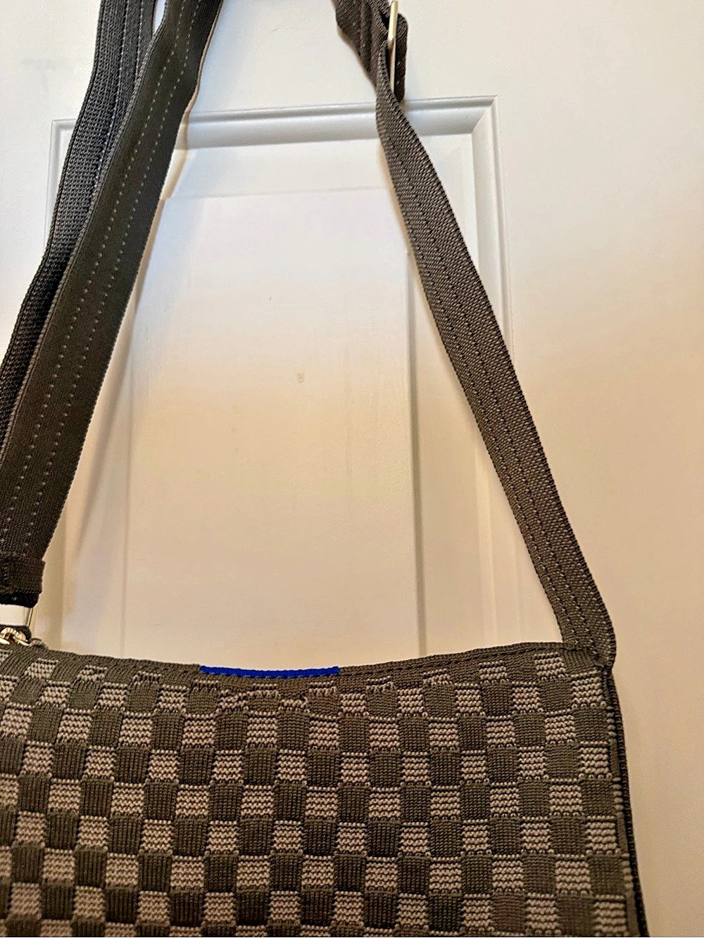 Rothy’s Checkered Crossbody Bag in Olive